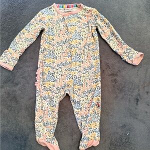 Magnetic Me Floral Footed One-Piece in Pink, Yellow, Navy